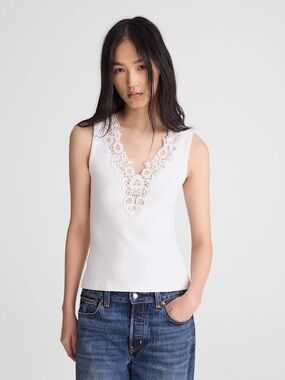 Madewell Lace-Trim V-Neck Tank